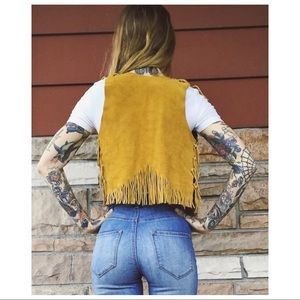 Vintage 70's suede Western biker fringe vest